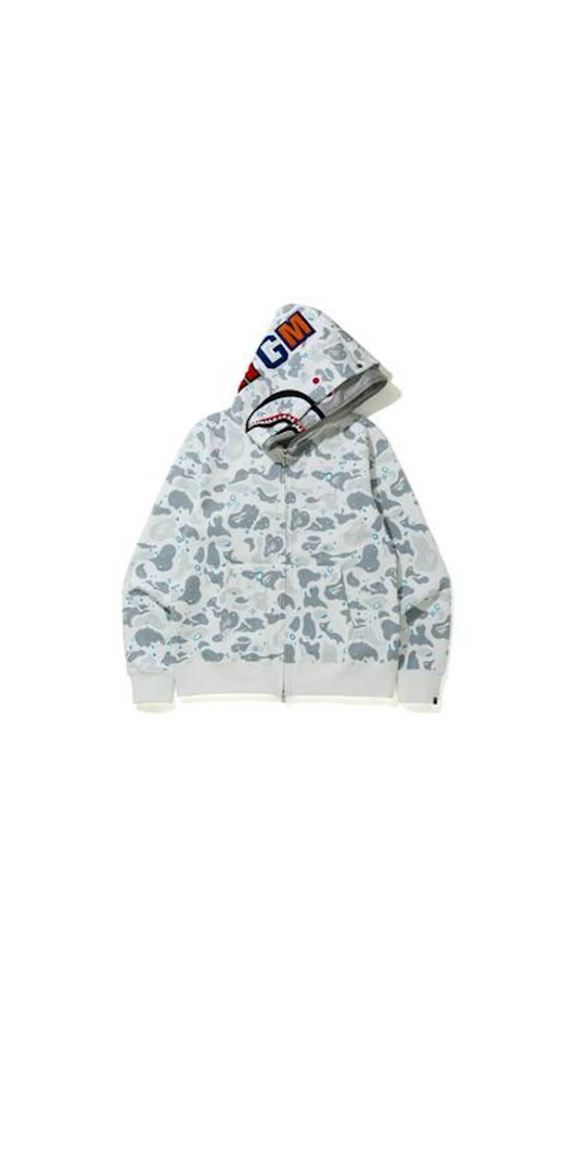 White bape zip up