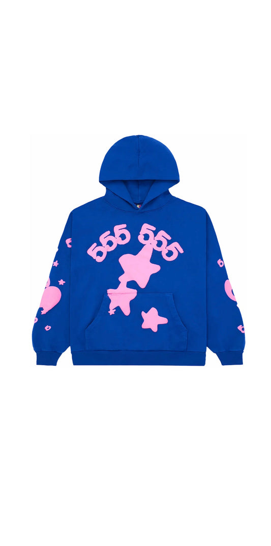 Beluga blue/pink spider hoodie