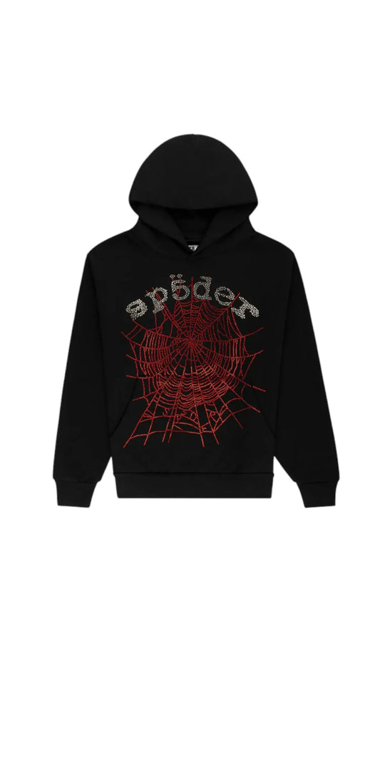 Rhinestone OG web spider hoodie V2